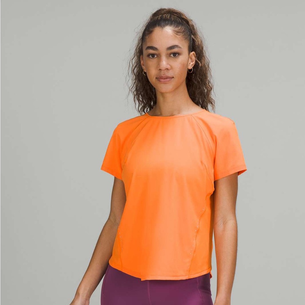 Lululemon Lightweight Stretch Run Short Sleeve Shirt *Orange Soda* Size 6